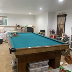 Vintage Pacific Billiard Snooker Pool Table and Brunswick Blake Collender Company Stand